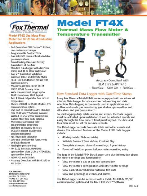 ft4x|Fox Model FT4X Datasheet .